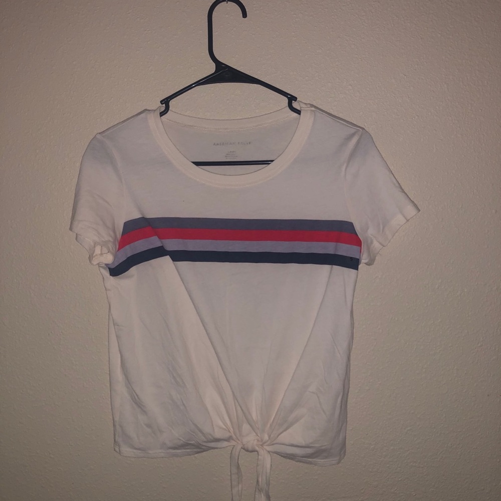American Eagle stripped white shirt